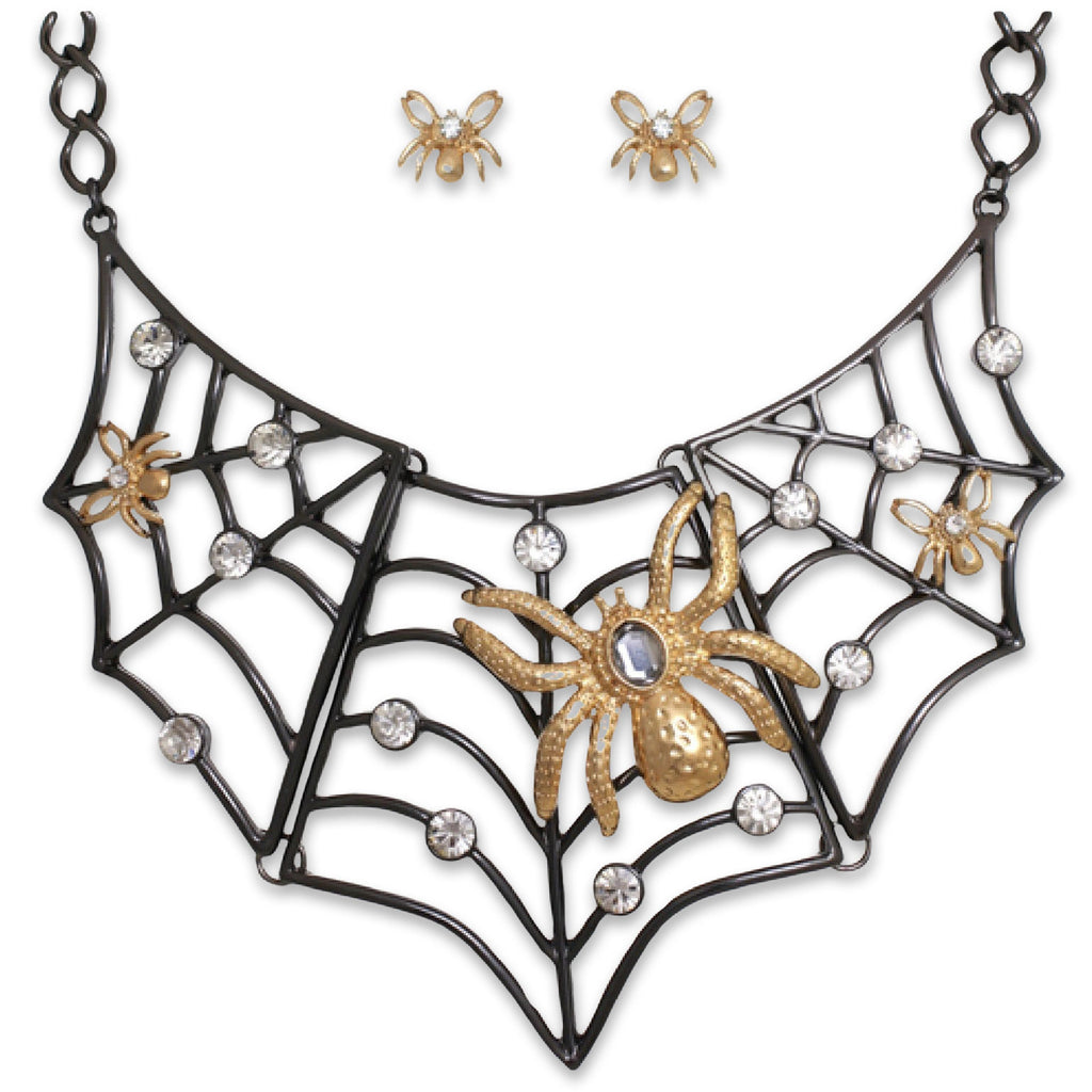 "Emmeline" Spiderweb Necklace and Earring Set