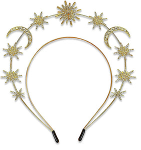 "Diana" Stars and Moons Crown (Gold-tone)