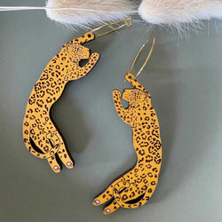 Leopard Hoop Earrings width=100 