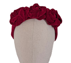 "Norah" Velvet Roses Headband width=100 