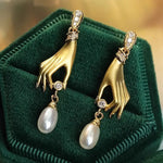 "Daisy" Hand and Pearl Earrings