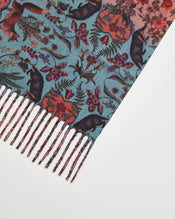 "Fable Folksy Fox" Teal Scarf with Tassels width=100 
