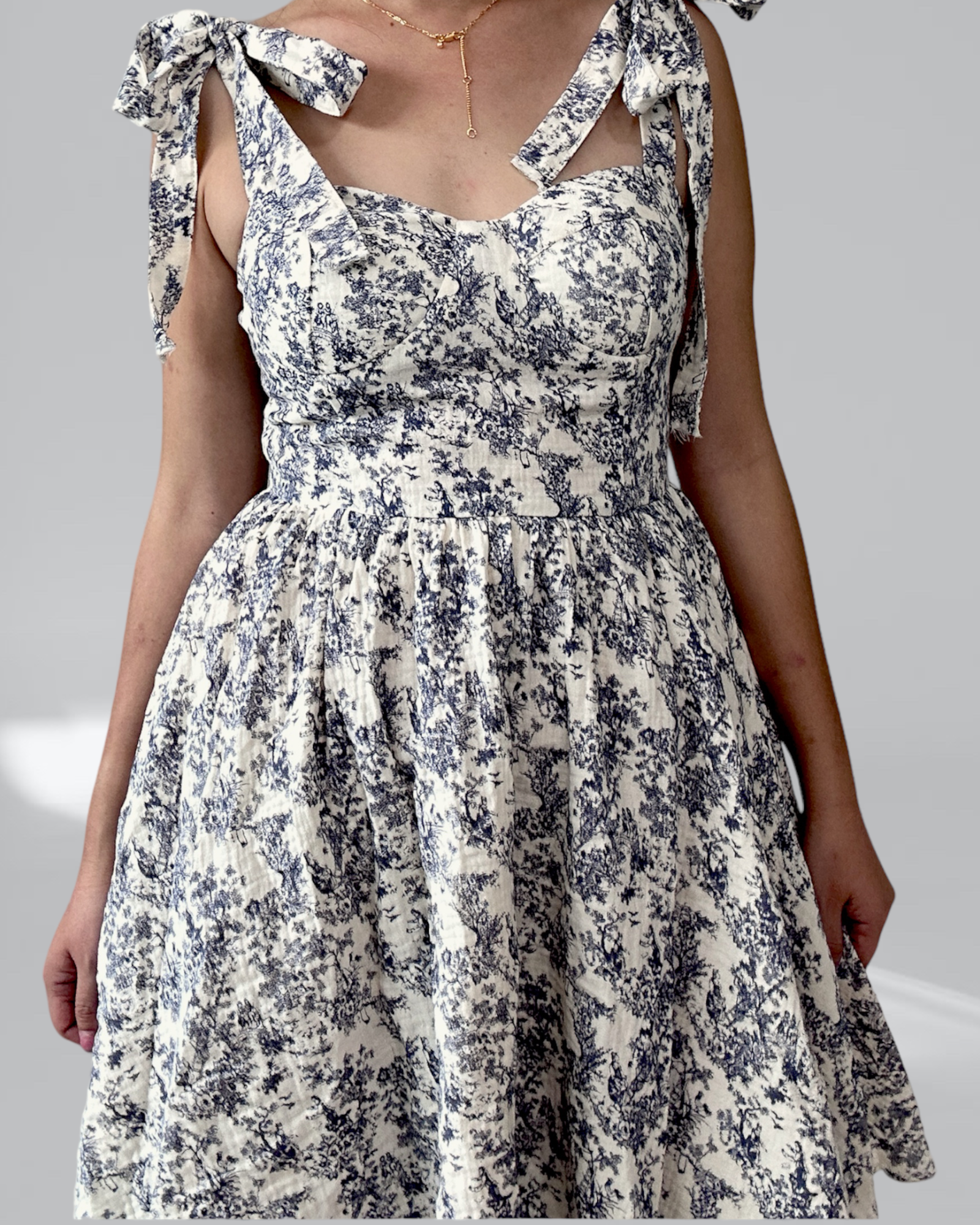 Enchanting Cottagecore Bustier Milkmaid Strap Dress-2