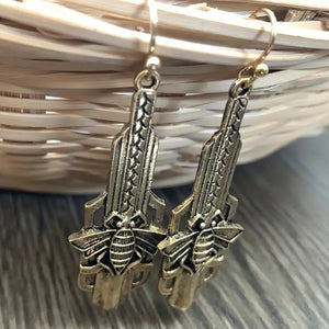 "Katana" Deco Bee Earrings