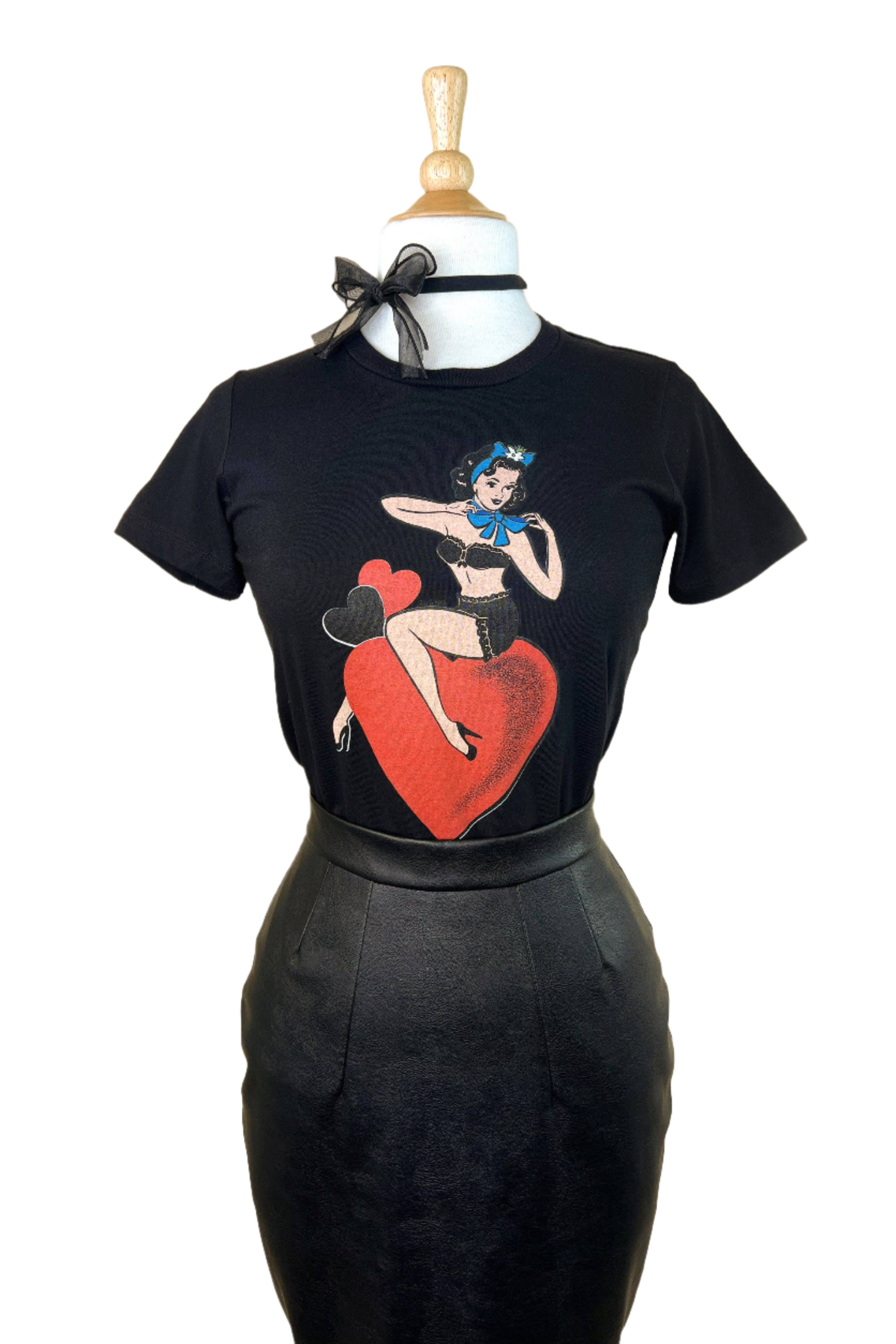 All My Love Fitted Tee in Black-0