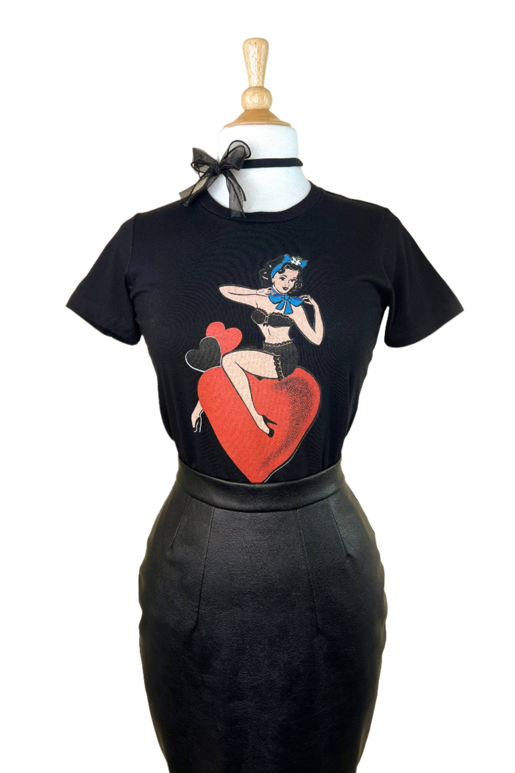 All My Love Fitted Tee in Black-0
