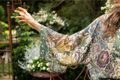 "Love Grows Wild" Bamboo Cropped Kimono