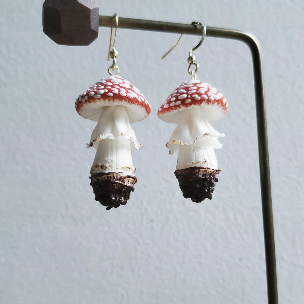 Cute Dopamine Clay Poison Mushroom Earrings