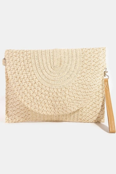 Fame Tight Woven Envelope Clutch Bag