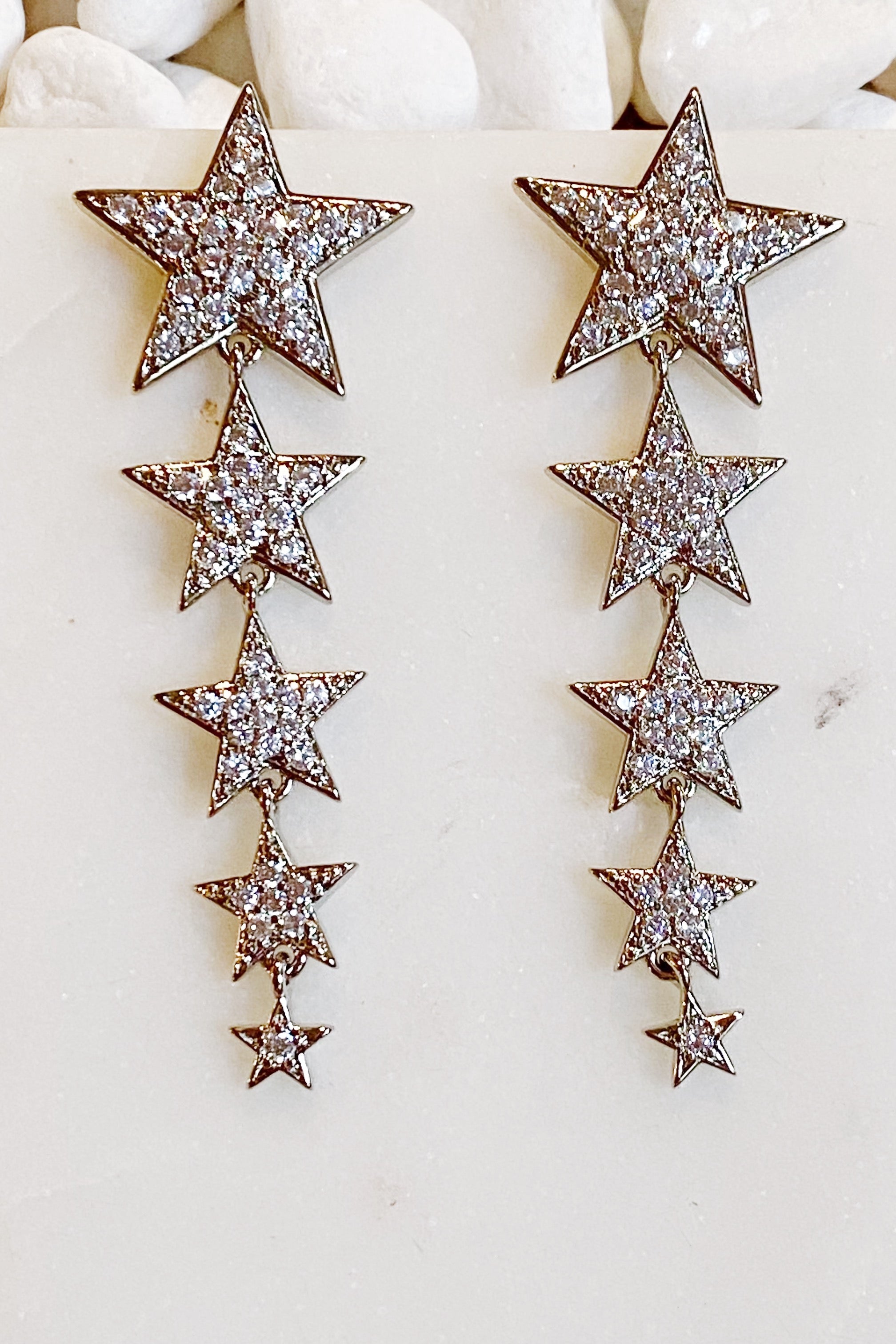 Five Stars Dangle Down Earrings-1