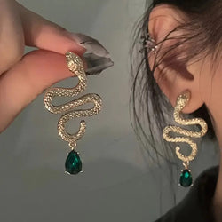 "Hydrus" Snake Earrings width=100 