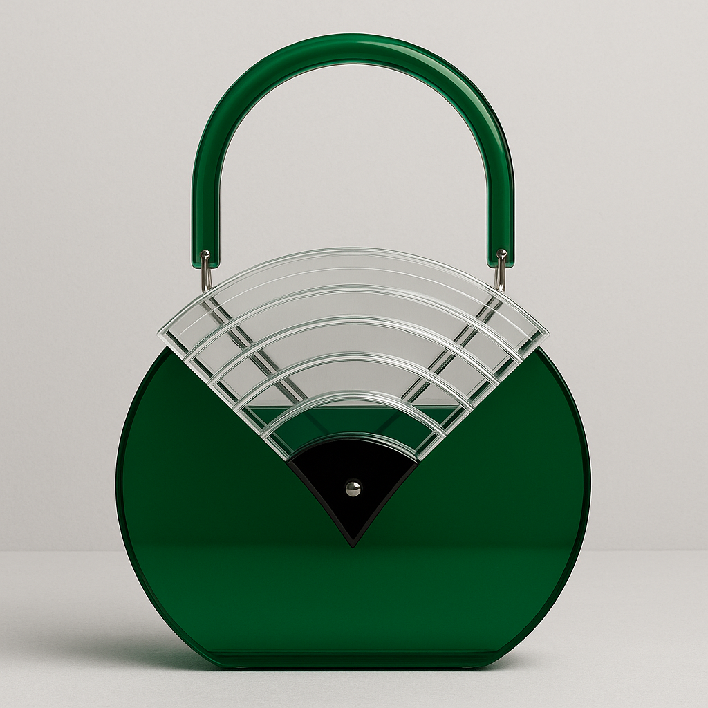 "Irene" Emerald Arc Acrylic Handbag