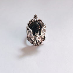 Enchanted Bat Black Gem Ring width=100 