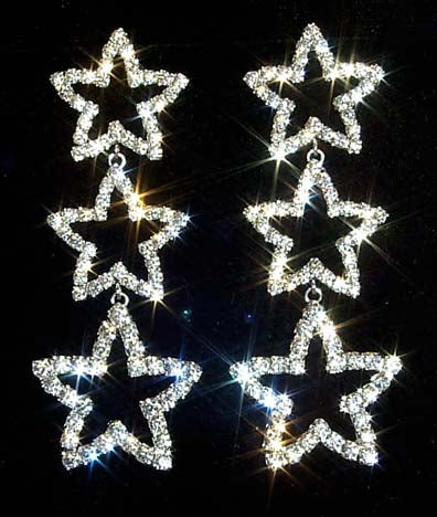 #11963 - Triple Star Drop Earrings-0