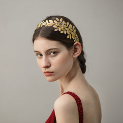 Golden Leaf Hair Headdress width=100 