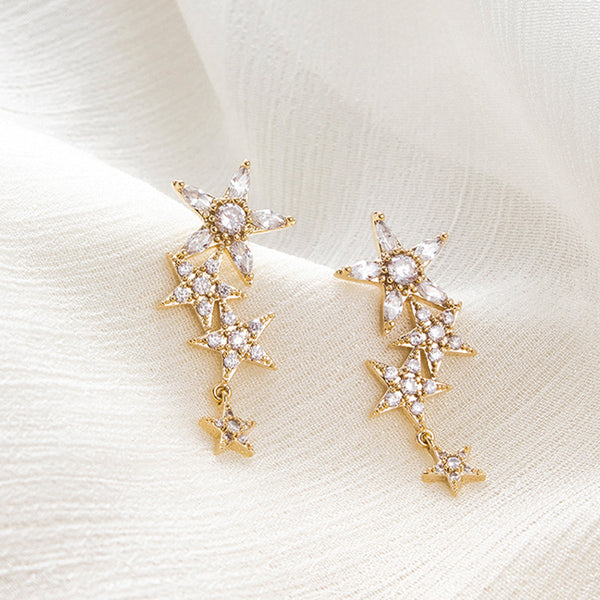Golden Star Blossom Earrings
