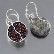 Pomegranate Earrings in Golden, Silvery, and Rose Golden Finishes width=100 