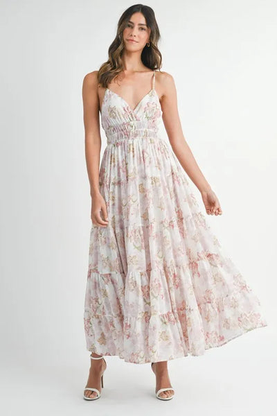 "Volans" Floral Polyester Maxi Dress