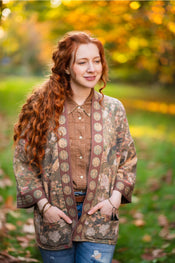 "Dream Weaver" Fleece Cottage Kimono Jacket width=100 