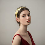 Golden leaf handmade bridal headdress