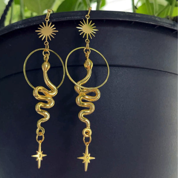 Sundrenched Serpent Earrings