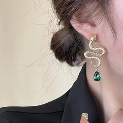 "Hydrus" Snake Earrings width=100 