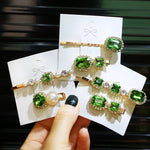 Green Rhinestone Jewel Hairpins