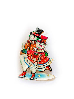 Retro Dancing Snowman Brooch by Rosie Rose Parker-4 width=100 