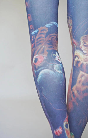 "The Maypole" Printed Cat Tights