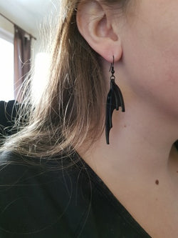 Vintage Gothic Bat Wings Earrings width=100 