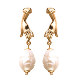 Daisy Baroque Pearl Earrings width=100 
