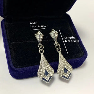 "Rene" Silvery Deco Earrings