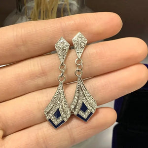 "Rene" Silvery Deco Earrings