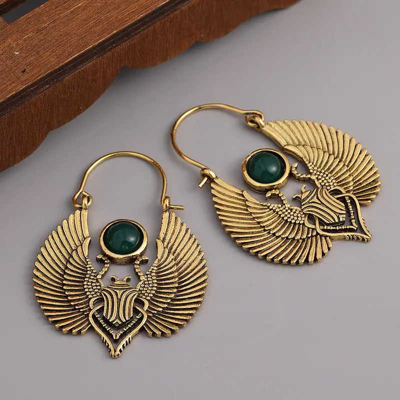 "Chione" Egyptian Beetle Earrings