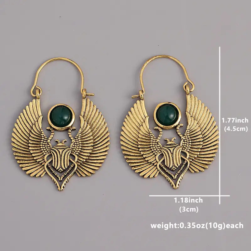 "Chione" Egyptian Beetle Earrings