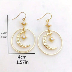 "Ganymede" Moon Stars Earrings