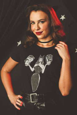 Mind Your Head Fitted Tee in Black-3 width=100 