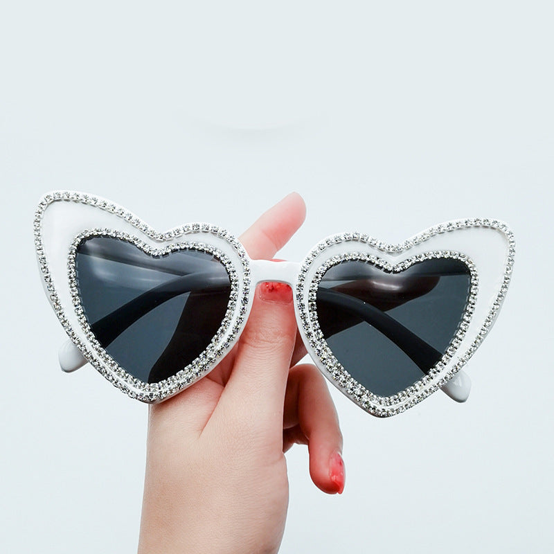 "Georgia Peach" Heart Rhinestones Sunglasses