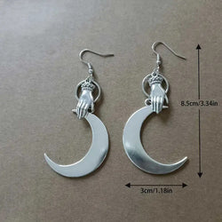 "Niobe" Crescent Moon Hand Earrings width=100 