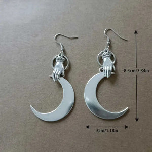 "Niobe" Crescent Moon Hand Earrings