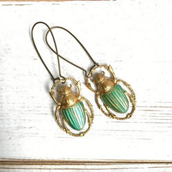 "Khepri" Scarab Beetle Earrings width=100 