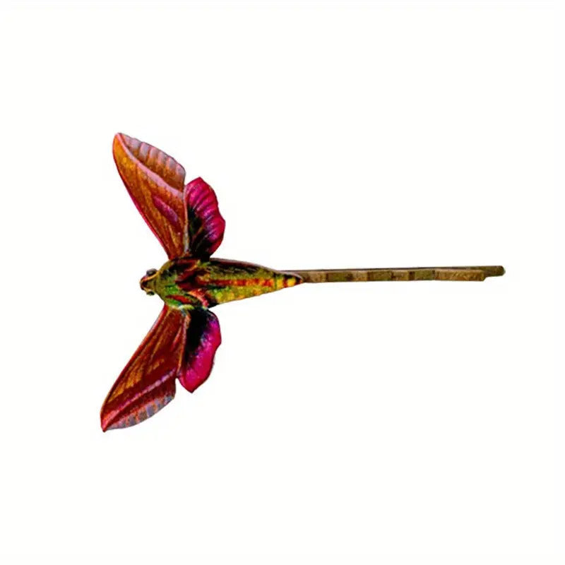 "Georgina" Red Moth Bobby Pin