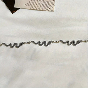 "Ninsun" Silvery Snakes Belt