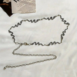 "Ninsun" Silvery Snakes Belt width=100 