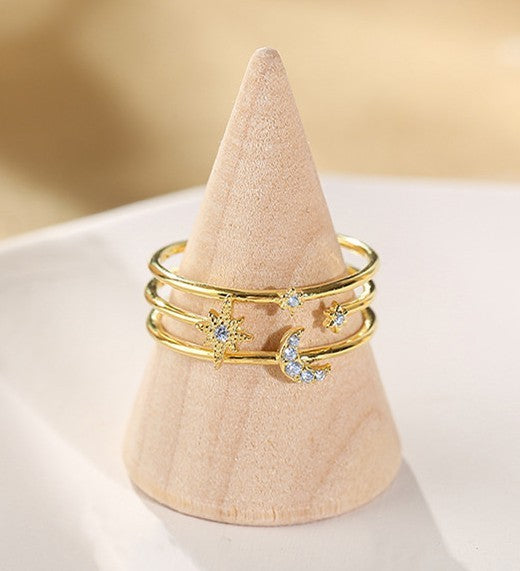 Moon and Stars Ring