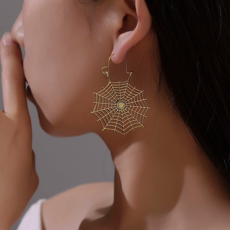 Hollow Spider Web Earrings