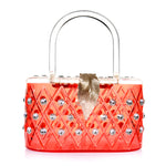 Retro Coral Passion Top Handle Acrylic Bag-0