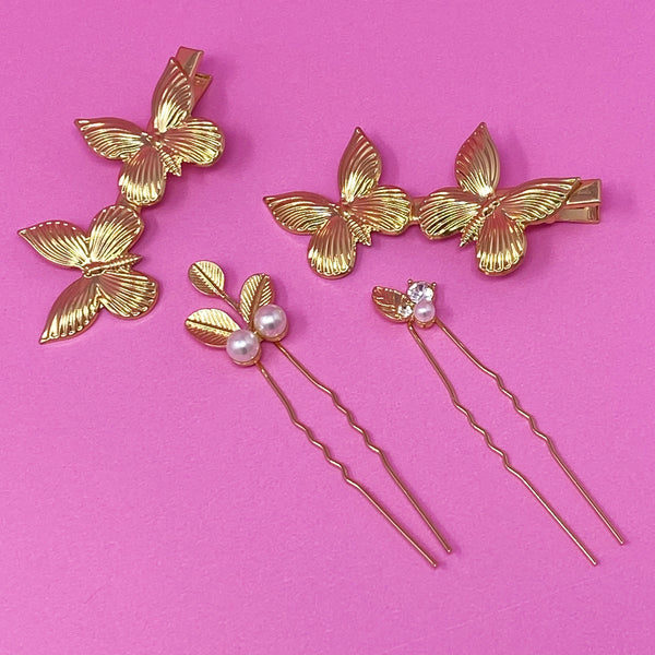 Golden Blossom Hair Clip