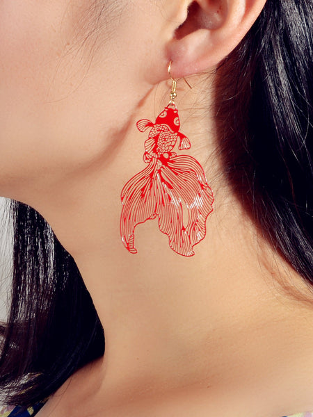 "Atalaina" Golden Fish Earrings