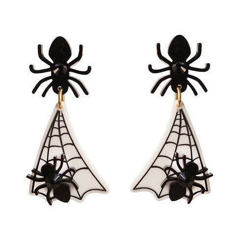 Spider Web Earrings by Laliblue-0